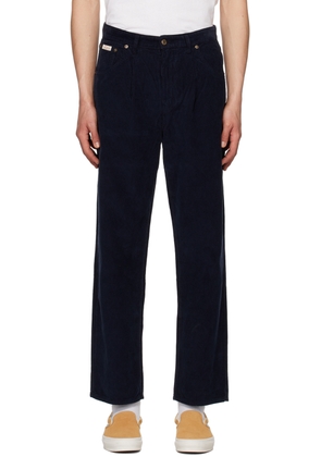 Noah Navy Pleated Trousers