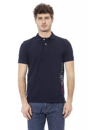 Baldinini Trend Blue Cotton Polo Shirt - 3XL