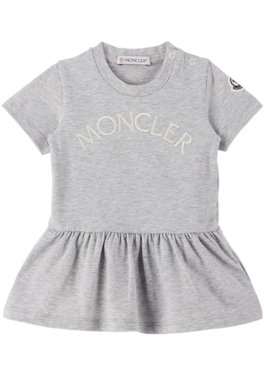 Moncler Enfant Baby Gray Embroidered Dress