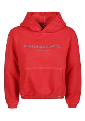 Alexander Wang Glitter Puff Logo Bi-Color Shrunken Sweatshirt