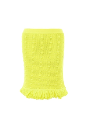 Bottega Veneta Elegant Cotton Midi Skirt in Sunshine Yellow - M