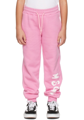 MSGM Kids Kids Pink Logo Lounge Pants