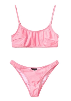 Comme Des Fuckdown Chic Logo-Print Pink Bikini Swimsuit - M