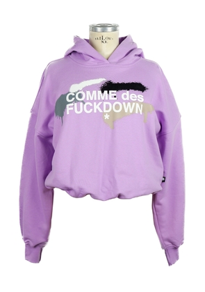 Comme Des Fuckdown Chic Purple Hooded Sweatshirt with Logo Print - S