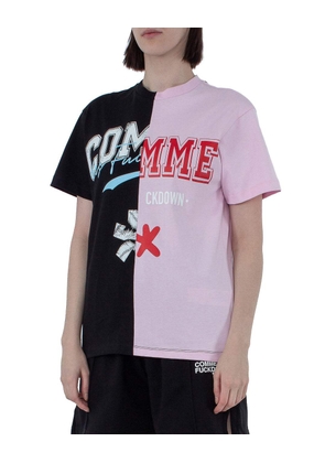 Comme Des Fuckdown Pink Cotton Tops & T-Shirt - XS