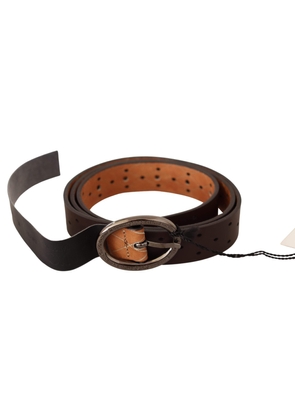 Costume National Belt Brown WX Silver Buckle Holes Belt - 85 cm / 34 Inches
