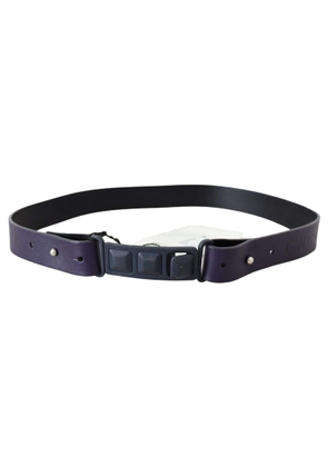 Costume National Black Leather Normal Logo Buckle Waist Belt - 85 cm / 34 Inches