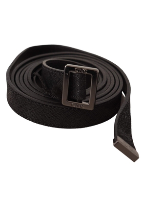 Costume National Black Leather Metal Buckle Waist Belt - 85 cm / 34 Inches
