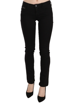 Costume National Black Sequined Mid Waist Slim Fit Denim Jeans - W26