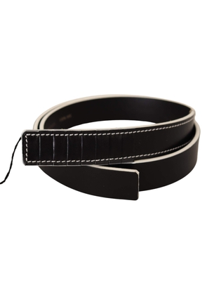 Costume National Black White Leather Fashion Waist  Belt - 85 cm / 34 Inches