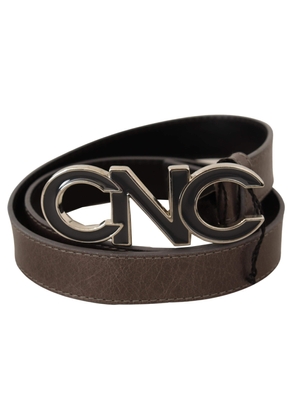 Costume National Brown Letter Logo Buckle Belt - 85 cm / 34 Inches