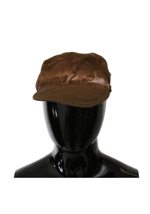 COSTUME NATIONAL C’N’C   Newsboy Beret Cabbie Fedora Hat - Brown