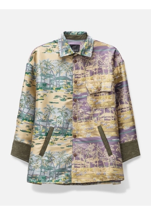 Unisex Contrasting Vintage Tropical Overshirt