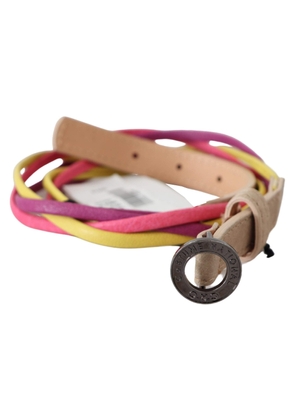 Costume National Multicolor Twisted Leather Circle Buckle Belt - 85 cm / 34 Inches