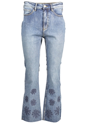 Desigual Chic Embroidered Faded Jeans with Contrasting Accents - W36