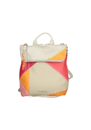Desigual Chic White Backpack with Contrasting Details