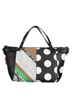 Desigual Elegant Black Versatile Handbag with Removable Straps