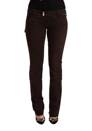 CYCLE Brown Cotton Stretch Low Waist Slim Fit Denim Jeans - W29