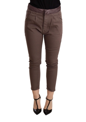 CYCLE Brown Mid Waist Cropped Skinny Stretch Trouser - W25