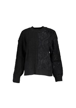 Desigual Elegant Turtleneck Sweater with Contrast Details - S