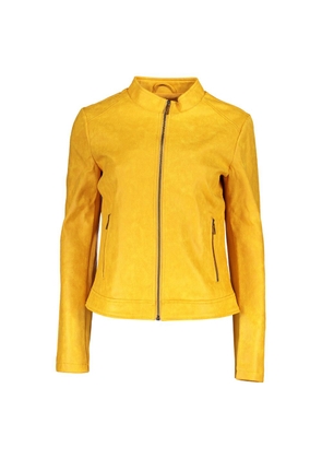 Desigual Vibrant Yellow Athletic Jacket with Chic Logo - M