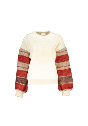 Desigual White Cotton Sweater - S