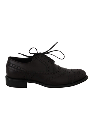 Dolce & Gabbana  Black Leather Wingtip Oxford Dress  Shoes - EU39/US6