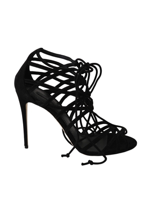 Dolce & Gabbana  Black Suede Strap Stilettos Sandals - EU36.5/US6