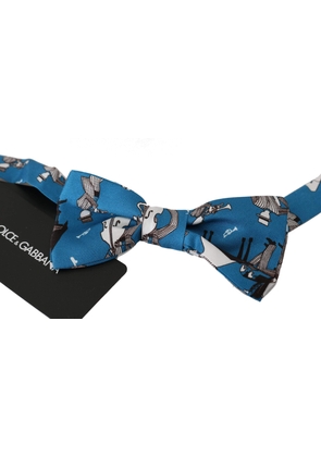 Dolce & Gabbana  Blue Jazz Club Silk Adjustable Neck Papillon Men Bow Tie