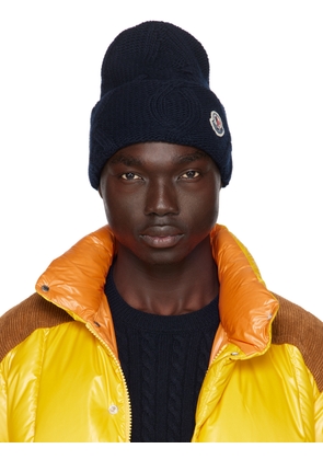 Moncler Navy Patch Beanie