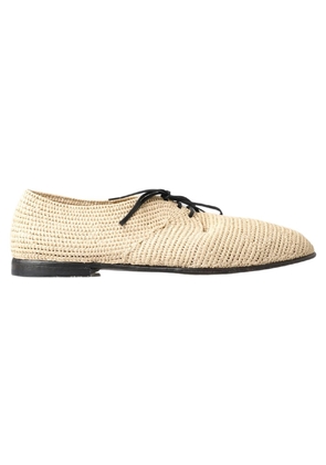 Dolce & gabbana Beige Woven Lace Up Casual Derby Shoes - EU44/US11