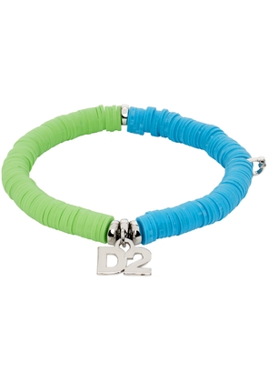 Dsquared2 Green & Blue D2 Charm Bracelet