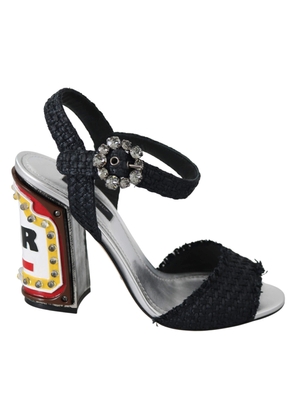 Dolce & Gabbana Black Crystals LED LIGHTS Sandals Shoes - EU36/US5.5