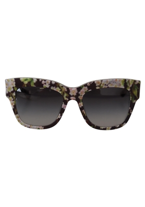 Dolce & Gabbana Black Floral Acetate Rectangle Shades DG4231F Sunglasses
