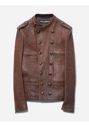 Dolce &amp; Gabbana Buttoned Leather Blazer