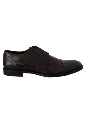 Dolce & Gabbana Black Leather Exotic Skins Formal Shoes - EU39/US6