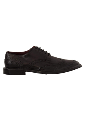 Dolce & Gabbana Black Leather Oxford Wingtip Formal Derby Shoes - EU43/US10