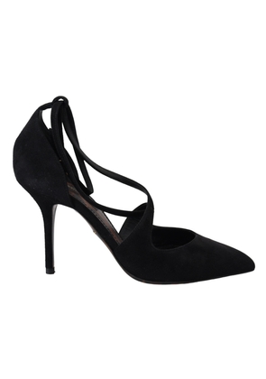Dolce & Gabbana Black Suede Ankle Strap Pumps Heels Shoes - EU36/US5.5