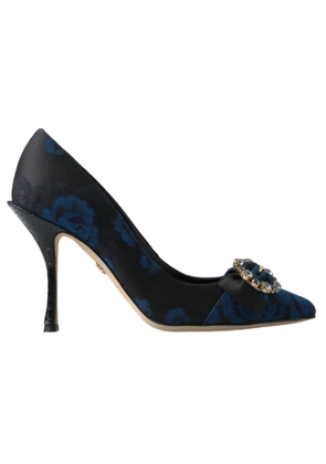 Dolce & Gabbana Blue Floral Ayers Crystal Pumps Shoes - EU35.5/US5
