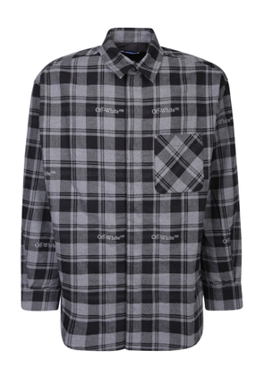 Off-White Black/gray Checked Shirt Jacket