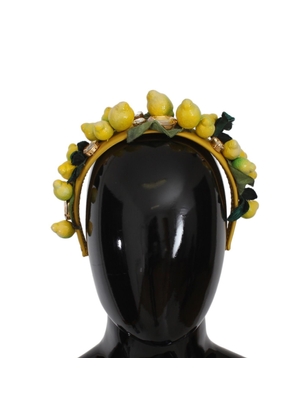 Dolce & Gabbana Exquisite Silk Crystal Lemon Headband Diadem