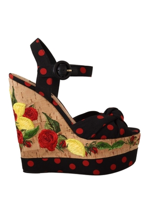Dolce & Gabbana Multicolor Platform Wedges Sandals Charmeuse - EU37/US6.5