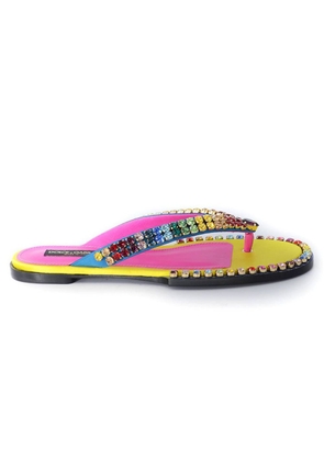 Dolce & Gabbana Multicolor Viscose Sandal - EU41/US11