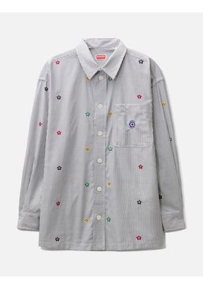 Kenzo Target Embroidered Oversize Striped Shirt