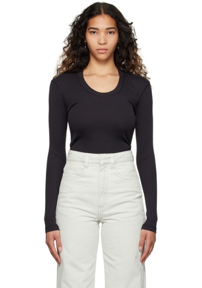 LEMAIRE Gray Scoop Neck Long Sleeve T-Shirt