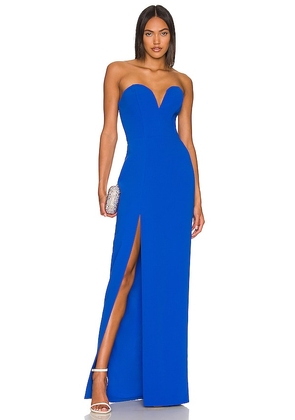Amanda Uprichard x REVOLVE Cherri Gown in Blue. Size L, M, XS.