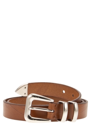 Brunello Cucinelli Leather Belt With Tip