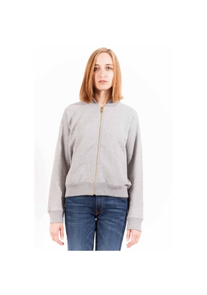 Gant Chic Gray Zippered Cotton Sweatshirt with Logo - XS