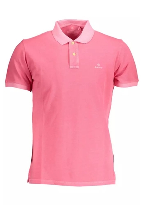 Gant Chic Pink Cotton Polo Shirt with Logo Detail - S