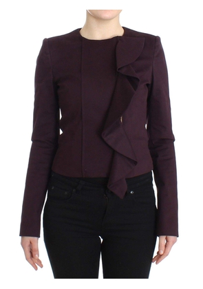 GF Ferre Purple Ruched Jacket Coat Blazer Short - IT40